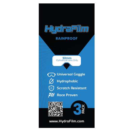 Hydrophobic, goggle, rainproof, film, ski, snowboard, motorcycle, snowmobile, paintball, winter sports, water sports. HydraFilm